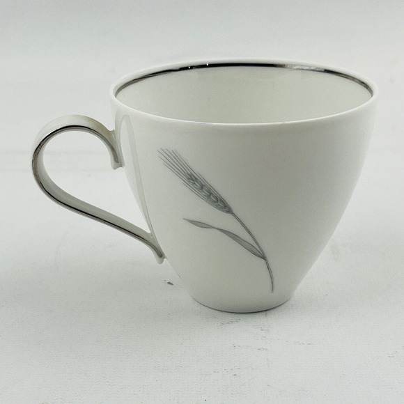 Johann Haviland Silver Wheat Flat Cup & Saucer Set Silver Rim - Picture 5 of 13